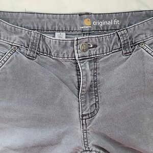Women's Carhartt Original Fit Gray Carpenter Pants Sz 8
